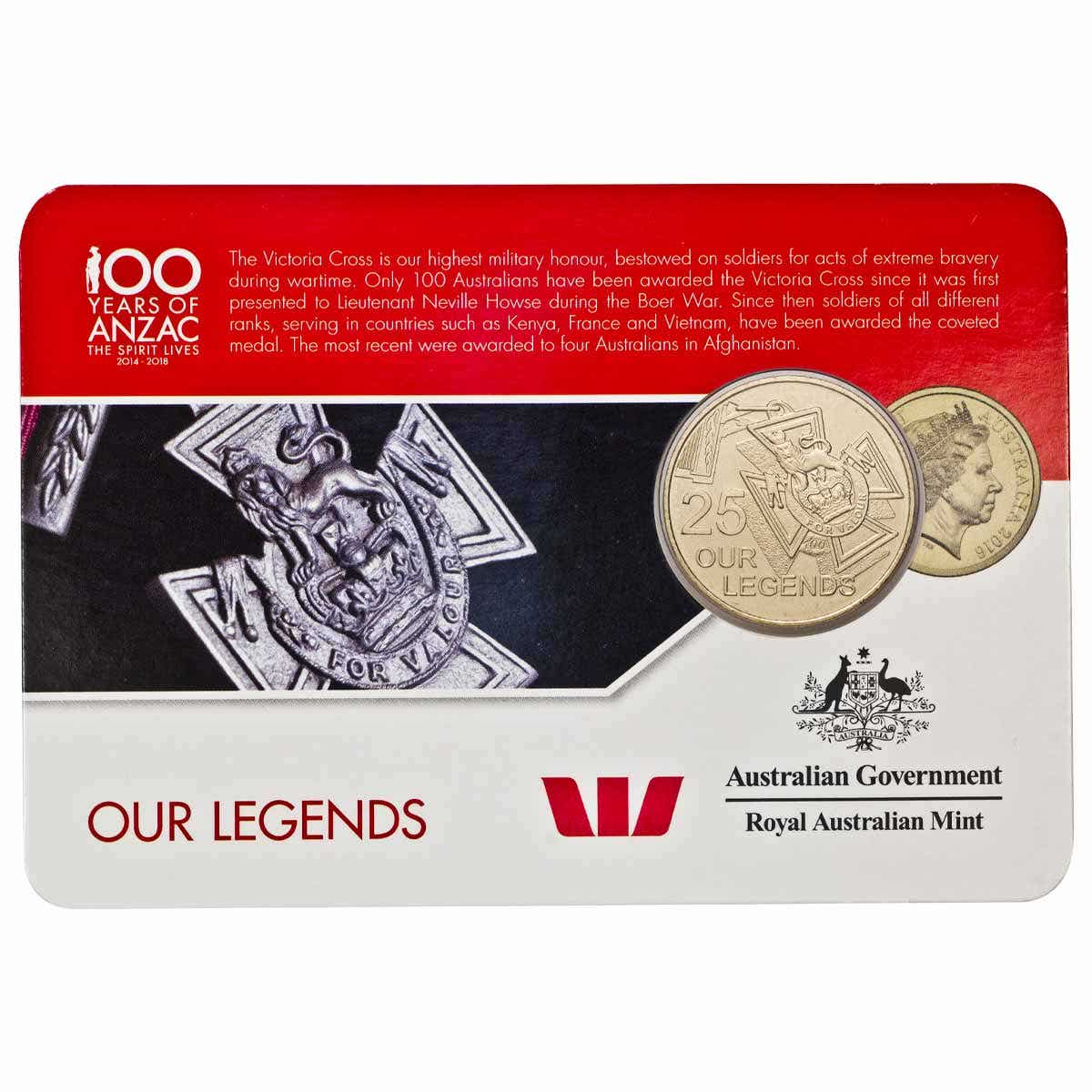 Australia Victoria Cross 2016 25c Aluminium-Bronze Uncirculated