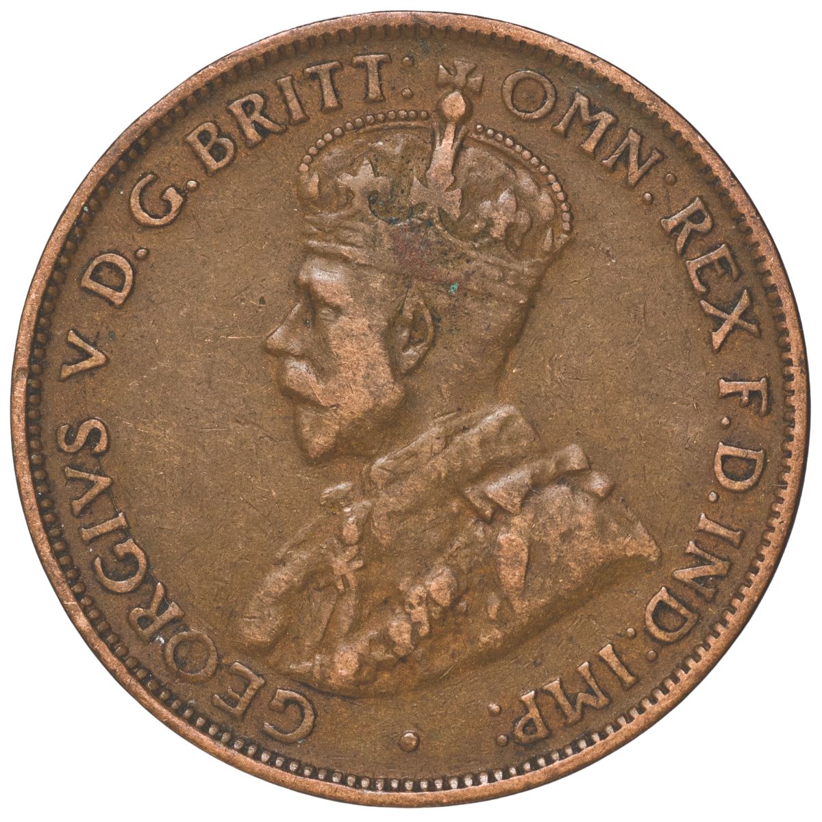 1926 Halfpenny "Half Moon" Die Crack W/ Normal Pair VG