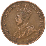 1926 Halfpenny "Half Moon" Die Crack W/ Normal Pair VG