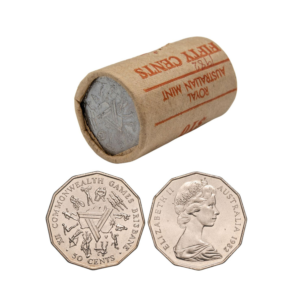 RAM 1982 50c Commonwealth Games Mint Roll (20 Uncirculated Coins)
