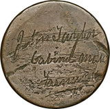 19th Century JC/John Taylor Convict Love Token Fair
