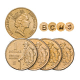 Waltzing Matilda 1995 $1 C, B, S & M Mintmark 4-Coin Set