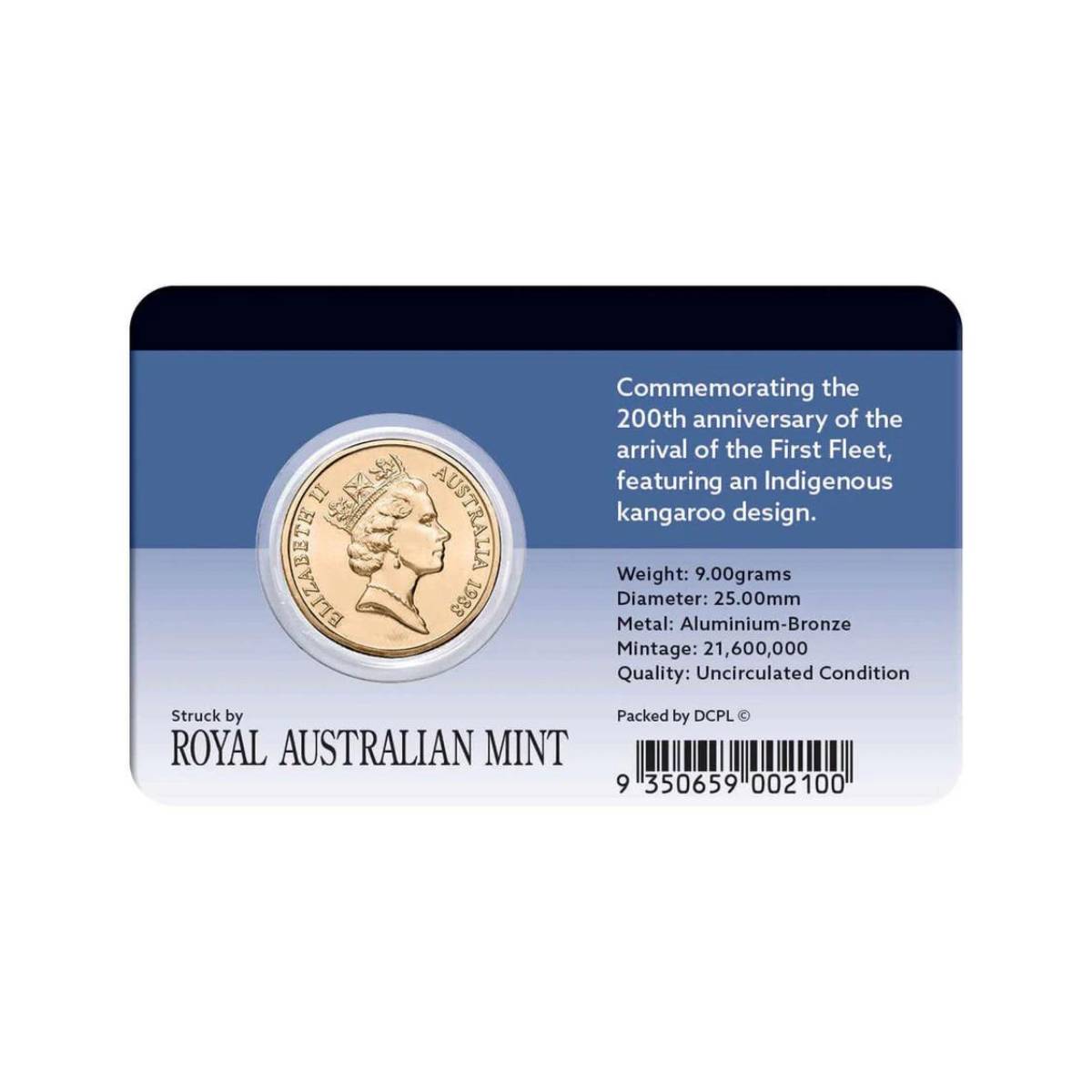 Australia Bicentenary 1988 $1 Aluminium-Bronze Uncirculated Coin Pack