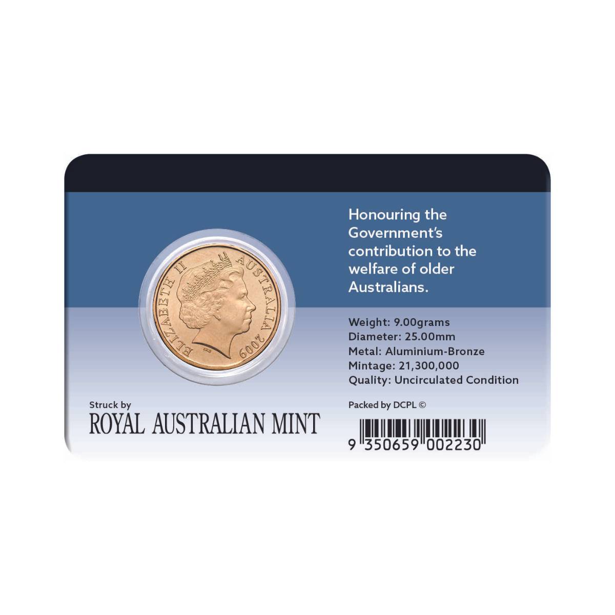 Centenary of Commonwealth Age Pension 2009 $1 Al-Br Coin Pack