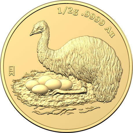 Australia Emu 2023 $5 1/2g Gold Frosted Proof Coin