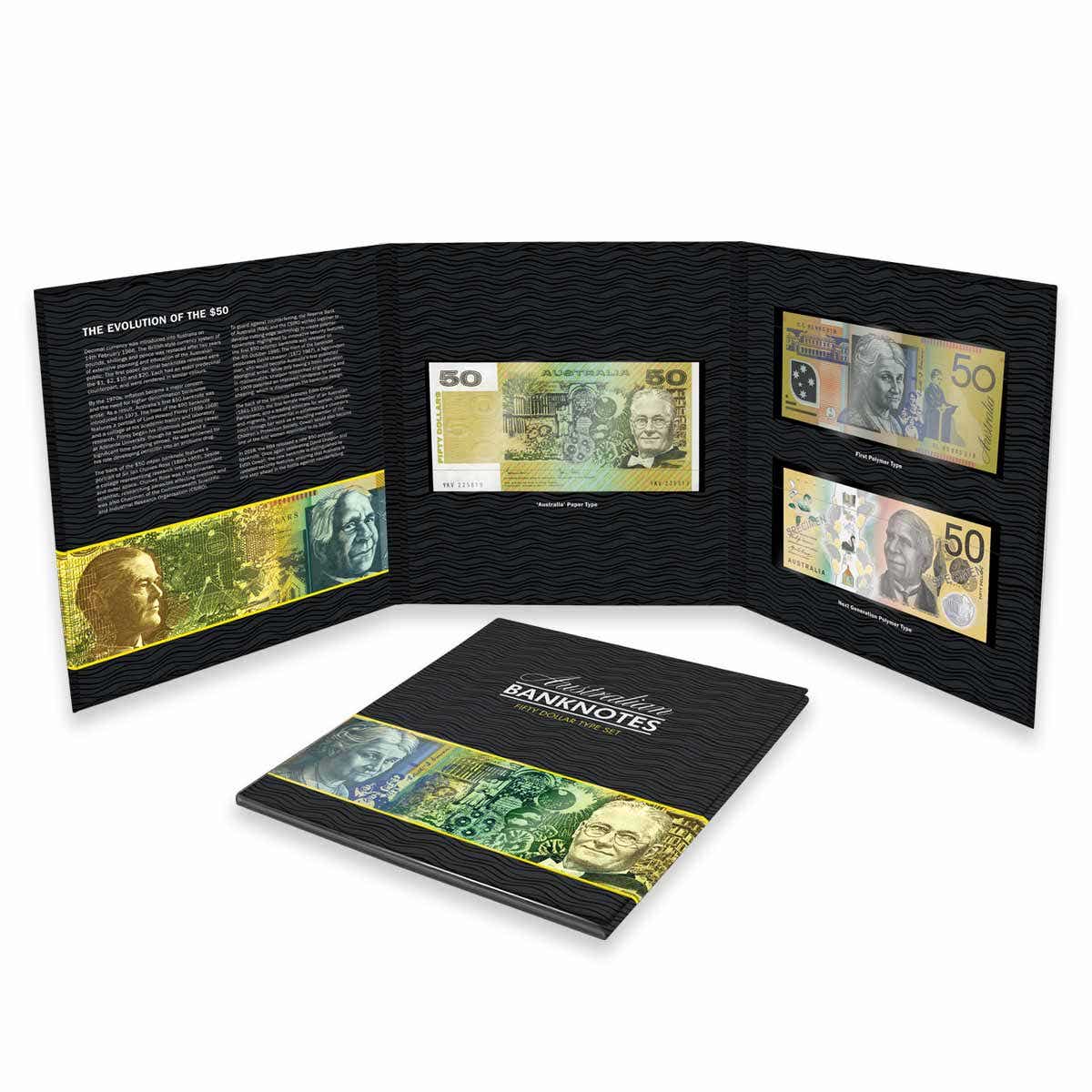 Australia $50 Banknote Uncirculated 3-Note Type Set