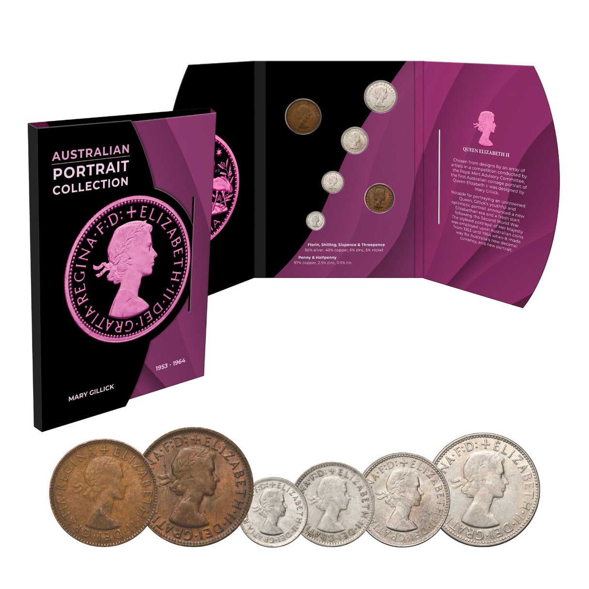 Australia Elizabeth II 1953-64 Mary Gillick Portrait Extremely Fine-Uncirculated 6-Coin Set
