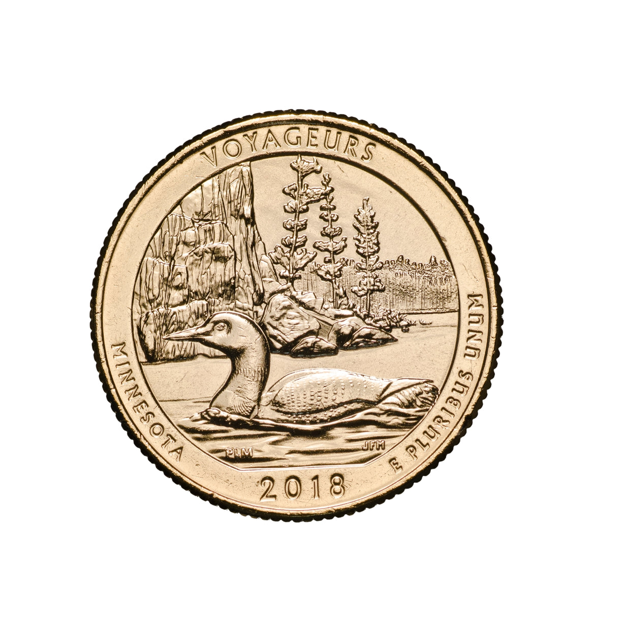 US National Parks 2018 Voyageurs Clark Gold-plated Coin