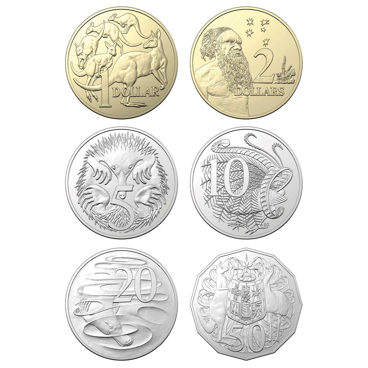 2019 Queen Elizabeth II Effigies over time Six Coin Uncirculated Set RAM pack as issued