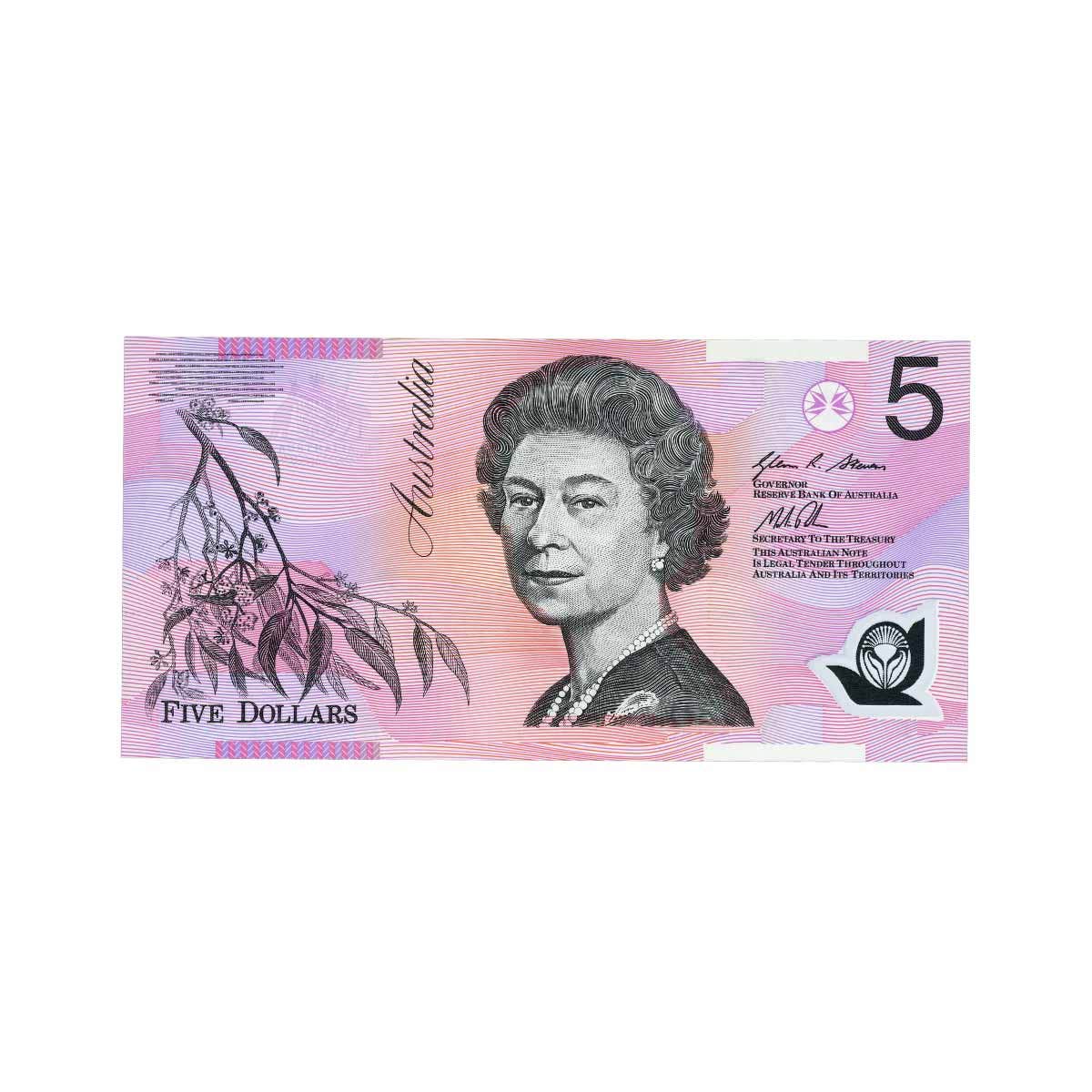 2013 $5 R222bF Stevens/Parkinson BA13 First Prefix Banknote Uncirculated
