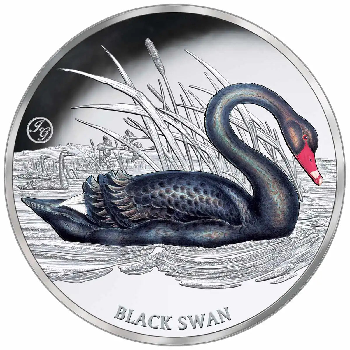 Birds of Australia Black Swan Silver-plated Prooflike Commemorative