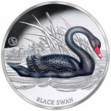 Birds of Australia Black Swan Silver-plated Prooflike Commemorative