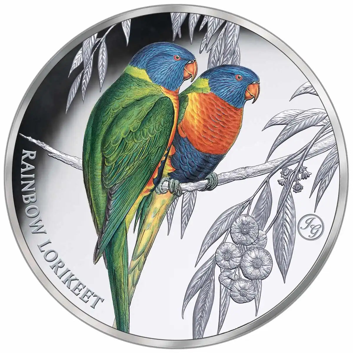 Birds of Australia Rainbow Lorikeet Silver-plated Prooflike Commemorative