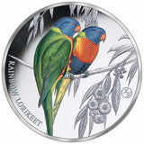 Birds of Australia Rainbow Lorikeet Silver-plated Prooflike Commemorative