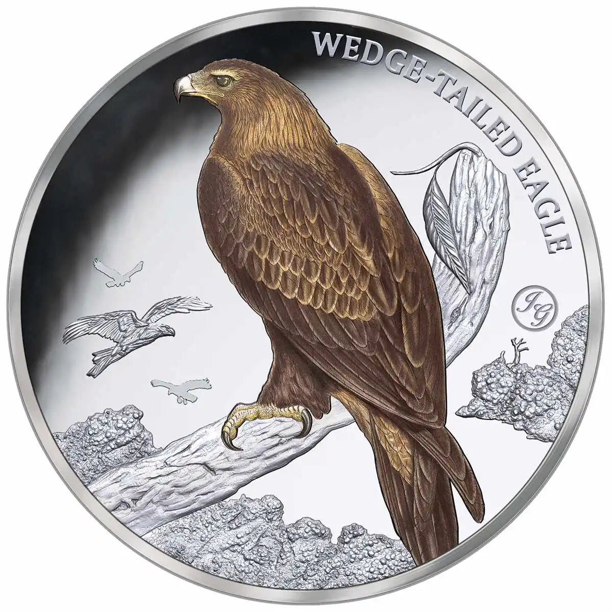 Birds of Australia Wedge-Tailed Eagle Silver-plated Prooflike Commemorative