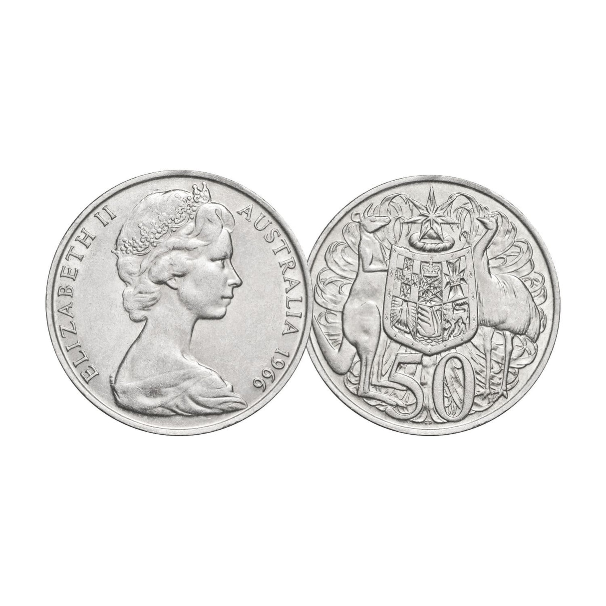 Australia Queen Elizabeth II 1966-2022 50c Portrait Uncirculated 7-Coin Collection