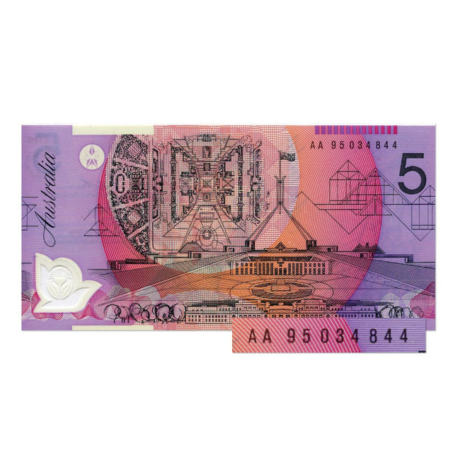 1995 Fraser Evans $5 first prefix banknote HC95