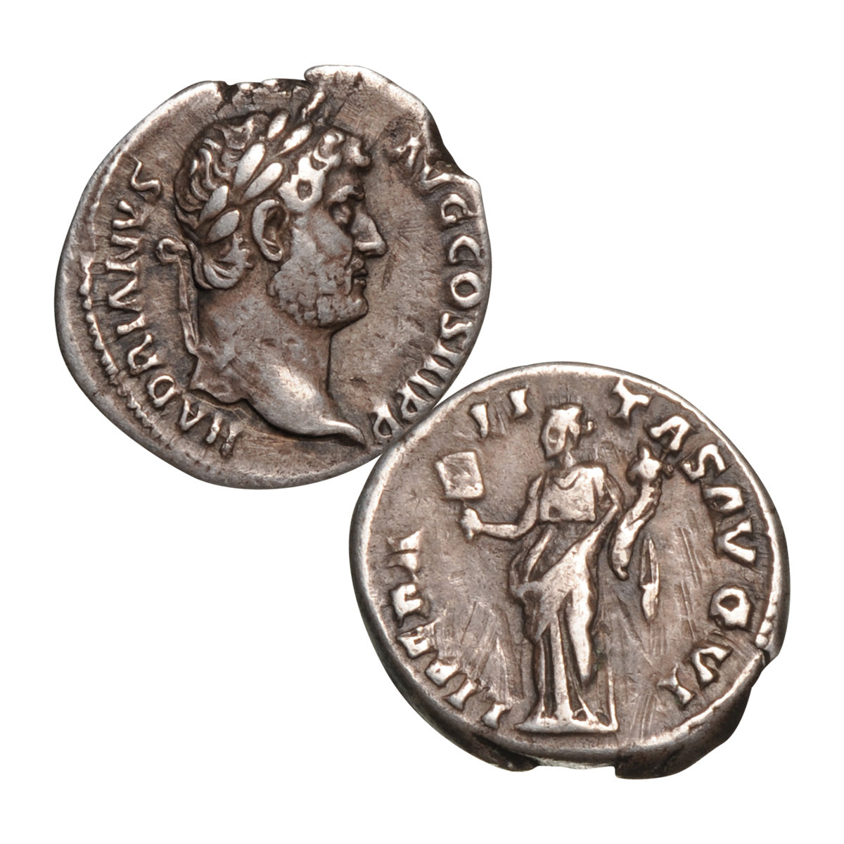 Roman Empire Hadrian 117-138AD Silver Denarius Fine-Very Fine