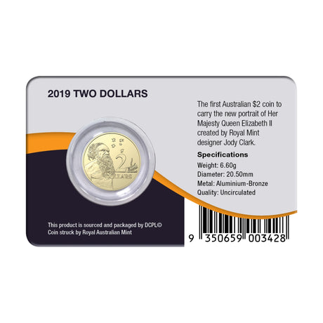 Australia Clark Portrait First Year of Issue 2019 $2 Aluminium-Bronze Uncirculated Coin Pack