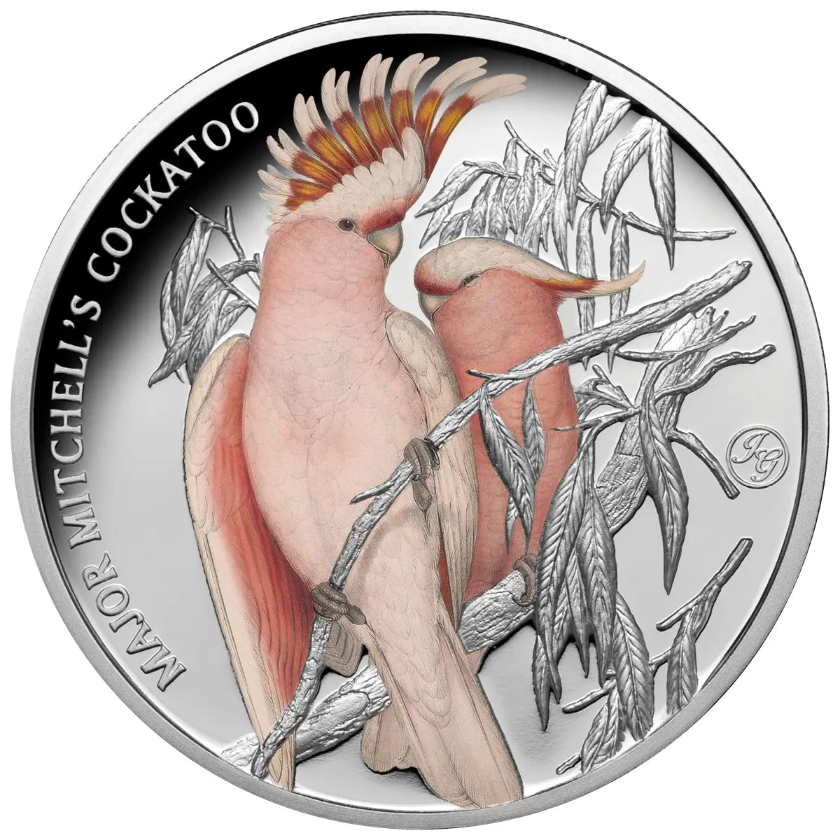Birds of Australia Major Mitchell’s Cockatoo Silver-plated Prooflike Commemorative