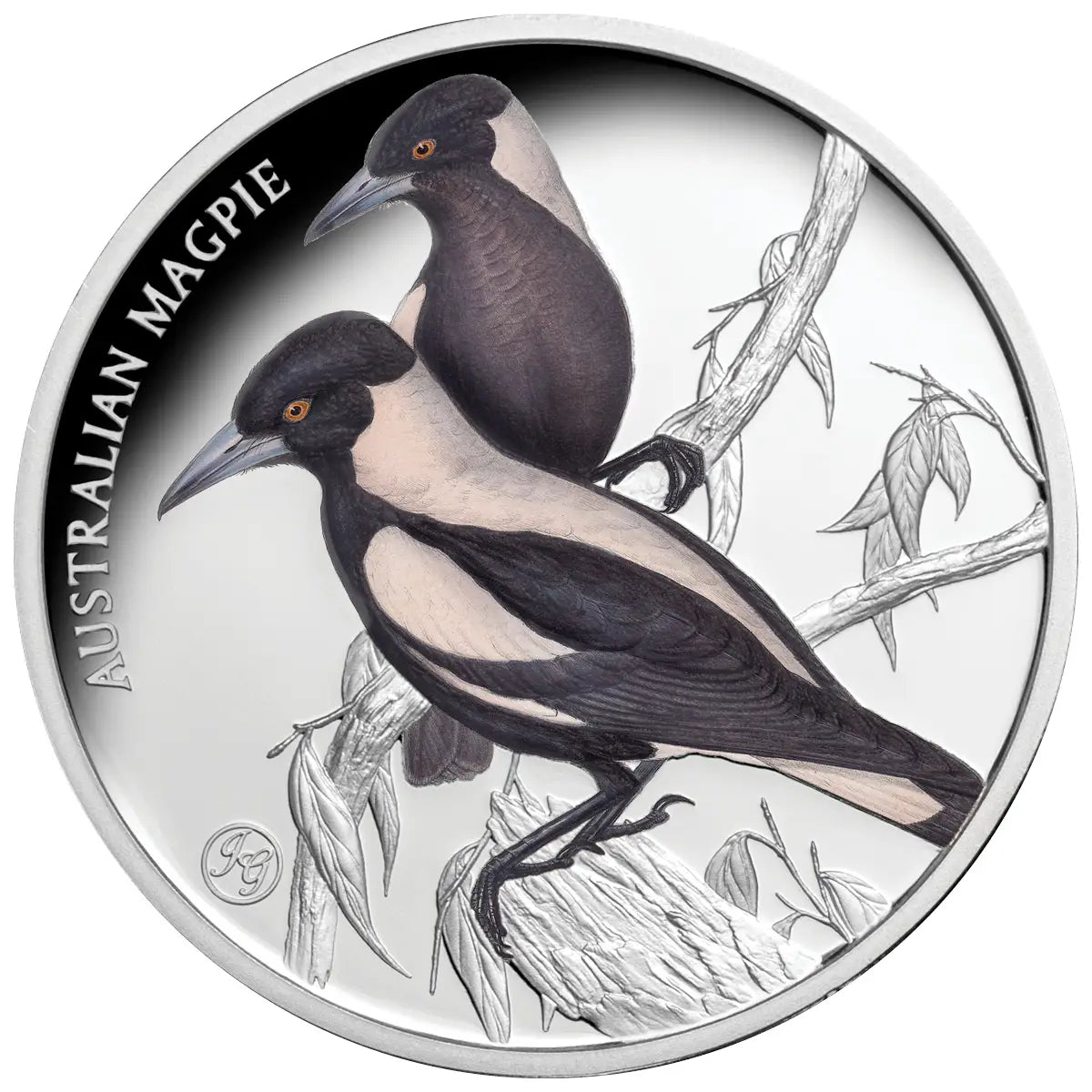 Birds of Australia Magpie Silver-plated Prooflike Commemorative