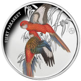 Birds of Australia Fiery Parakeet Silver-plated Prooflike Commemorative