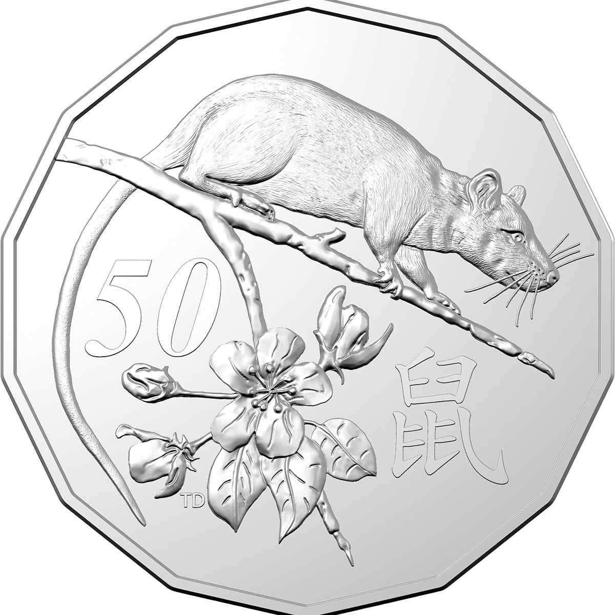 Year of the Rat 2020 50c Tetradecagon Cu-Ni Uncirculated Coin