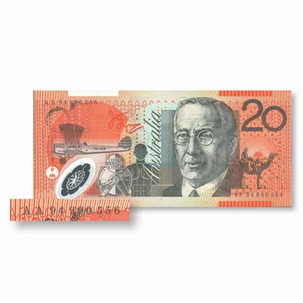 1994 $20 R416aF Fraser/Evans AA94 First Prefix Banknote Uncirculated