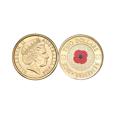 Australia 2012 $2 Red Poppy with RSL Card Uncirculated Coin