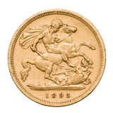 Queen Victoria 1893S Veiled Head Gold Half Sovereign Very Fine