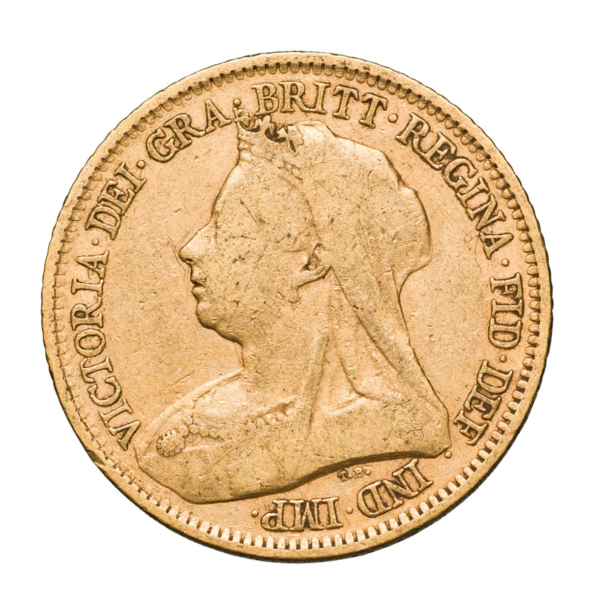 Queen Victoria 1893S Veiled Head Gold Half Sovereign Very Fine