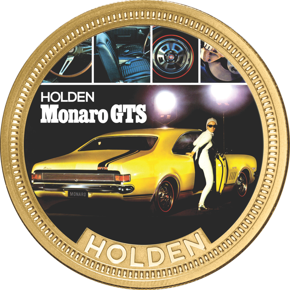 Holden HK Monaro Gold-plated Prooflike Medallion