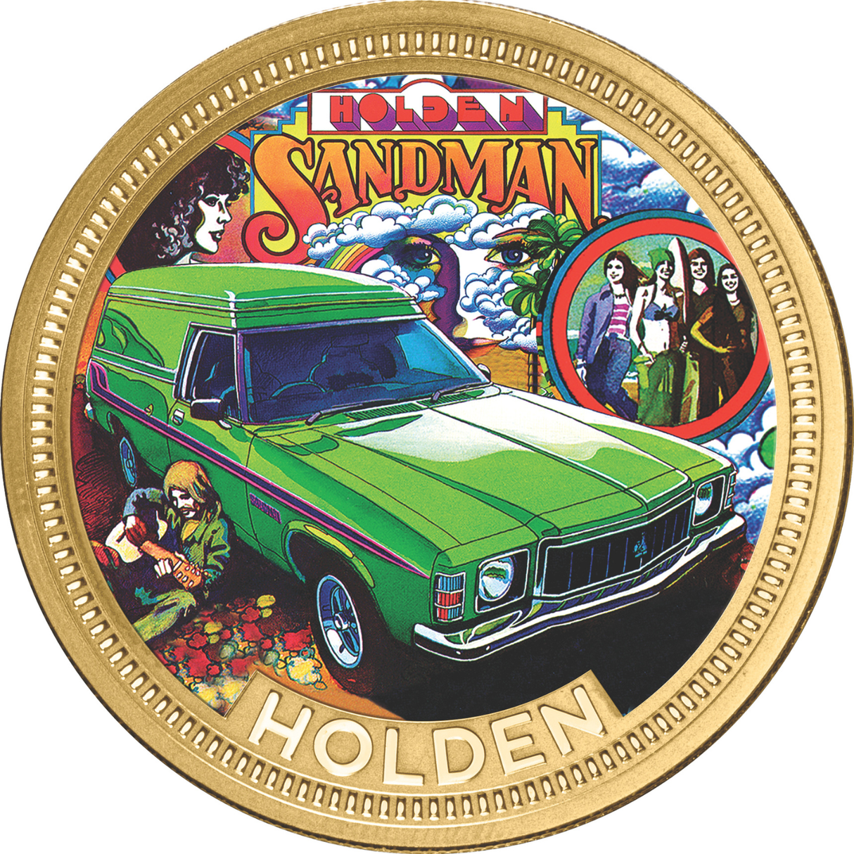 Holden HX Sandman Gold-plated Prooflike Medallion