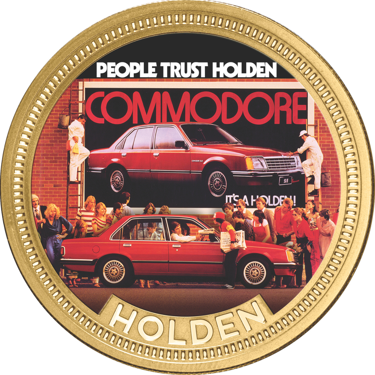 Holden VB Commodore Gold-plated Prooflike Medallion