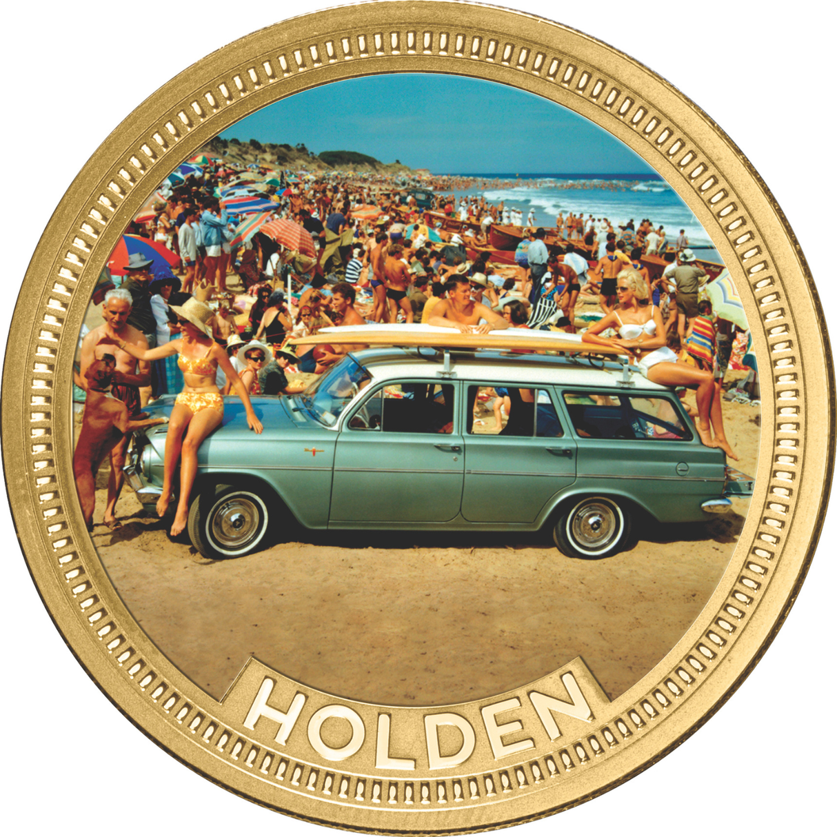 Holden EH Wagon Gold-plated Prooflike Medallion