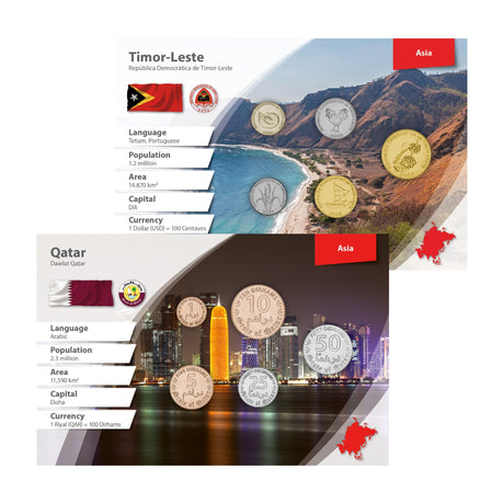 Qatar & Timor-Leste World Money Coin Pack Pair