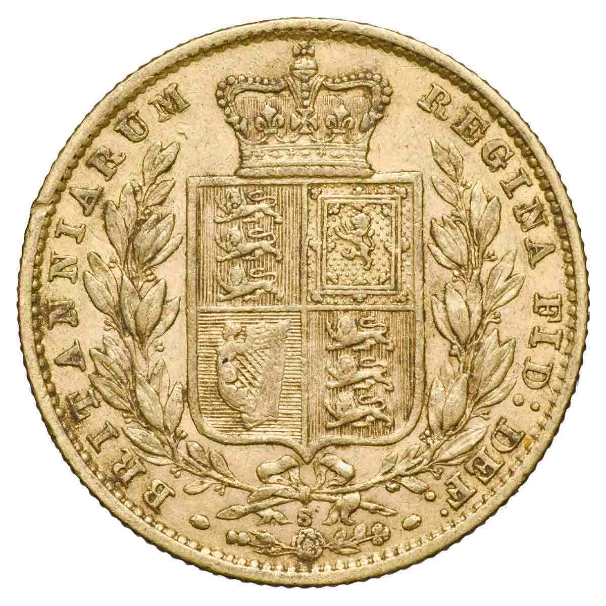 Queen Victoria 1879S Young Head Shield Gold Sovereign Fine-Very Fine