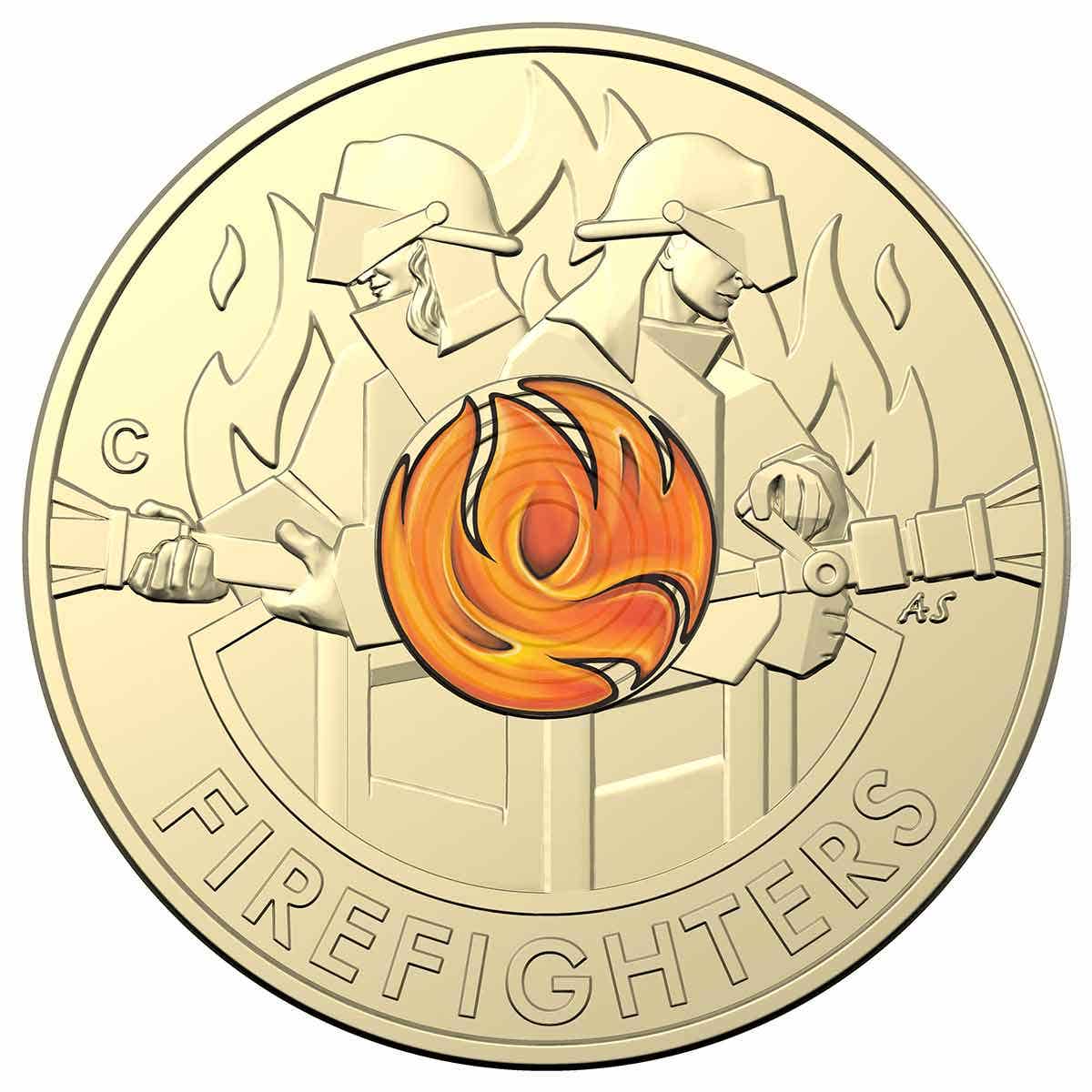 Australia Firefighters 2020 $2 C Mintmark Colour Aluminium-Bronze Uncirculated Coin