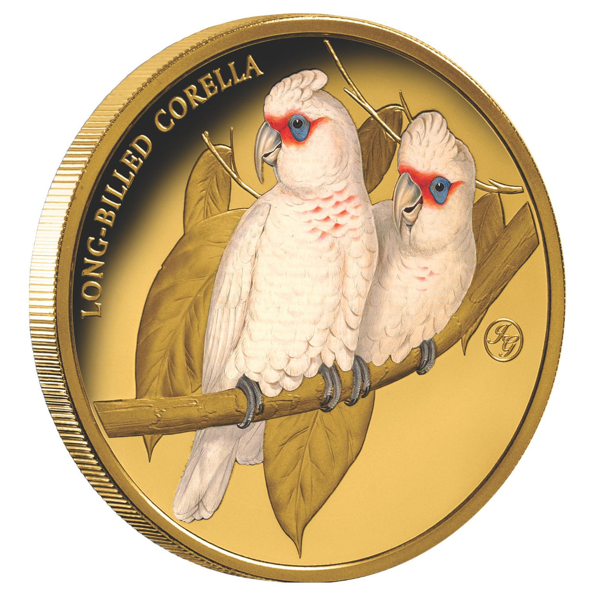 Birds of Australia Long-Billed Corella Gold-plated Prooflike Commemorative