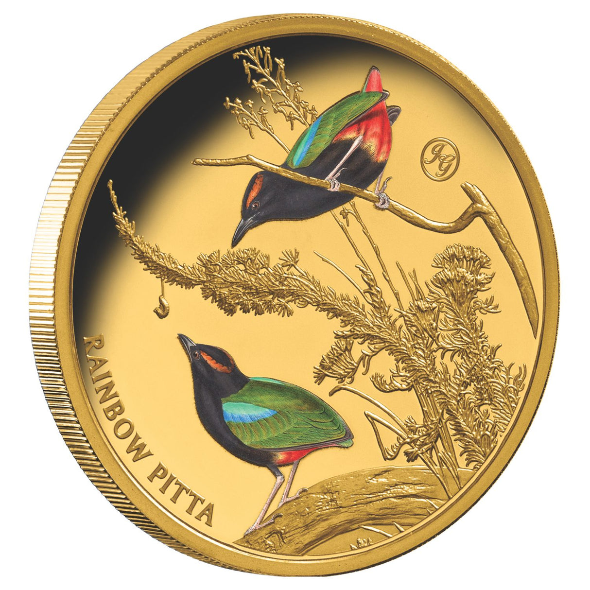 Birds of Australia Rainbow Pitta Gold-plated Prooflike Commemorative