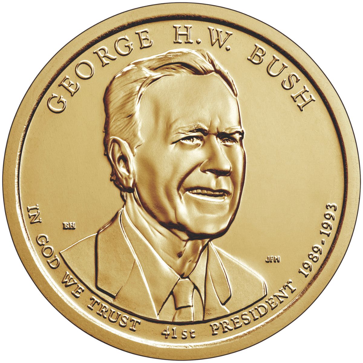 US Presidents 2020 $1 George H.W. Bush Gold-plated Coin