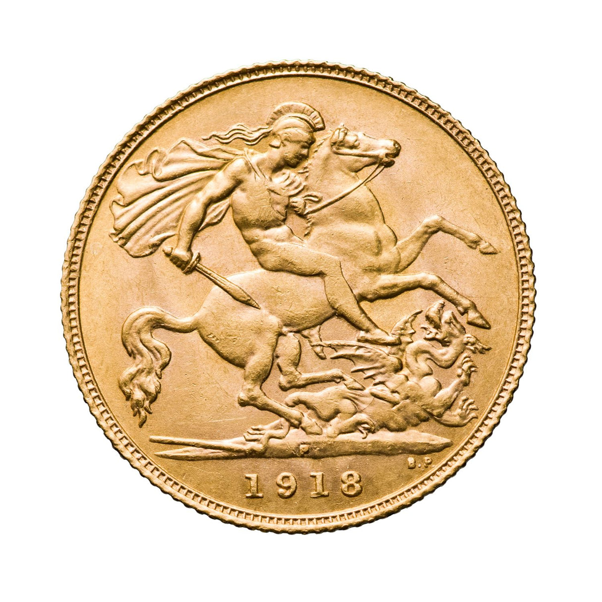 1918 Perth George V Gold Half Sovereign UNC
