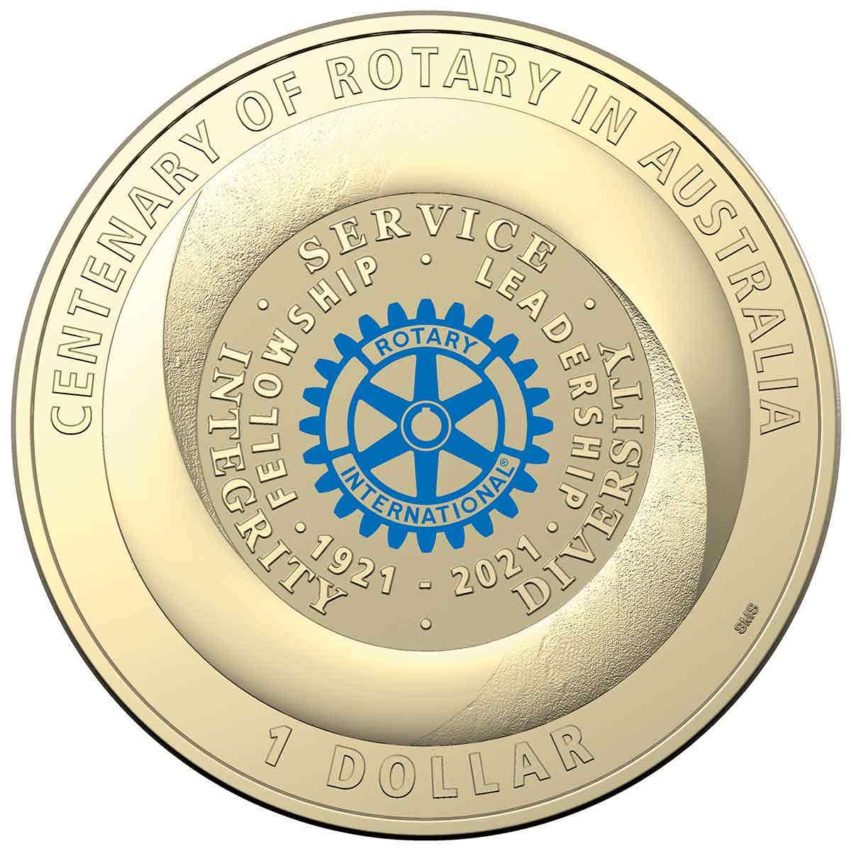 Centenary of Rotary 2021 $1 Aluminium-Bronze Uncirculated Coin