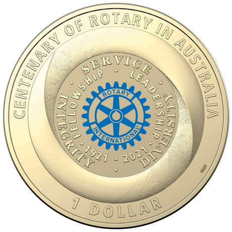 Centenary of Rotary 2021 $1 Aluminium-Bronze Uncirculated Coin