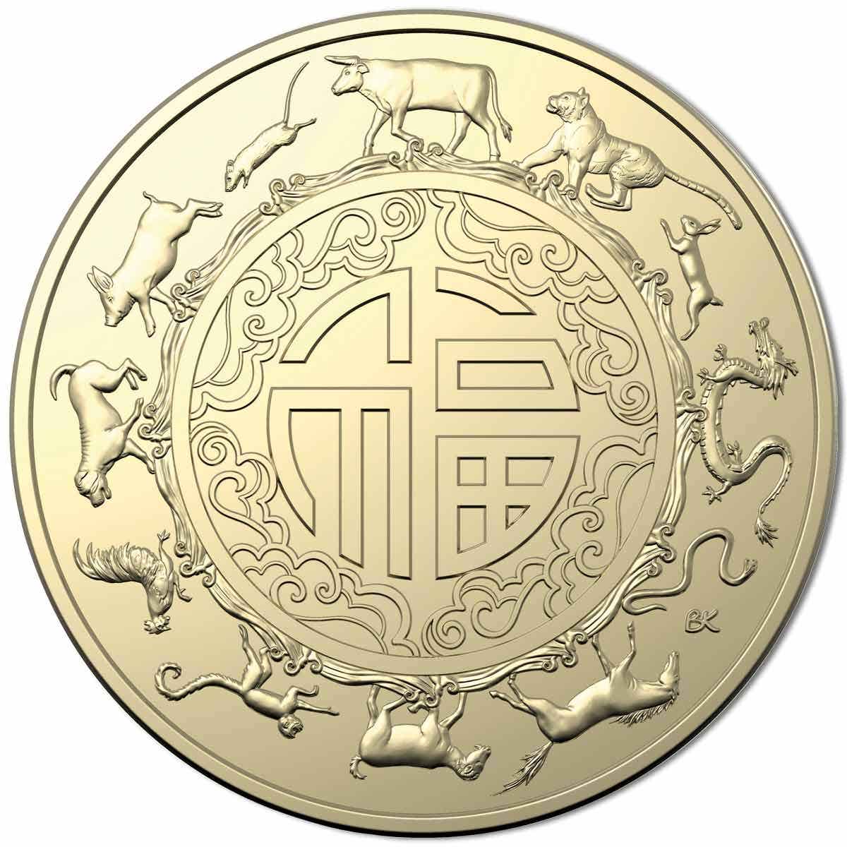 Australia Lunar Year of the Ox 2021 $1 Aluminium-Bronze Uncirculated 2-Coin Set