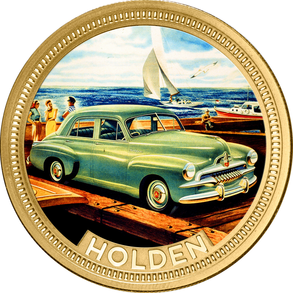 Holden FJ Sedan Gold-plated Prooflike Medallion