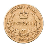 Queen Victoria 1866 Sydney Mint Half Sovereign Type II about Fine-Fine