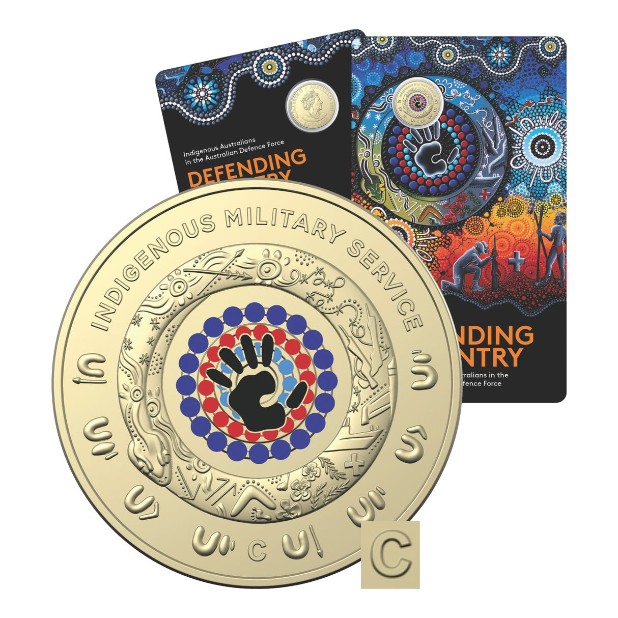 Australia Indigenous Military Service 2021 $2 C Mintmark Colour Aluminium-Bronze Uncirculated Coin