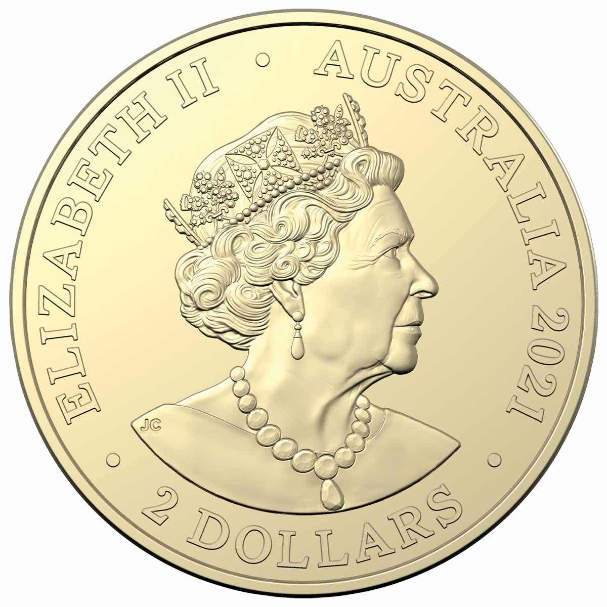 Australia Indigenous Military Service 2021 $2 C Mintmark Colour Aluminium-Bronze Uncirculated Coin