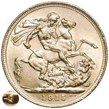 George V 1915S Gold Sovereign Extremely Fine-about Uncirculated